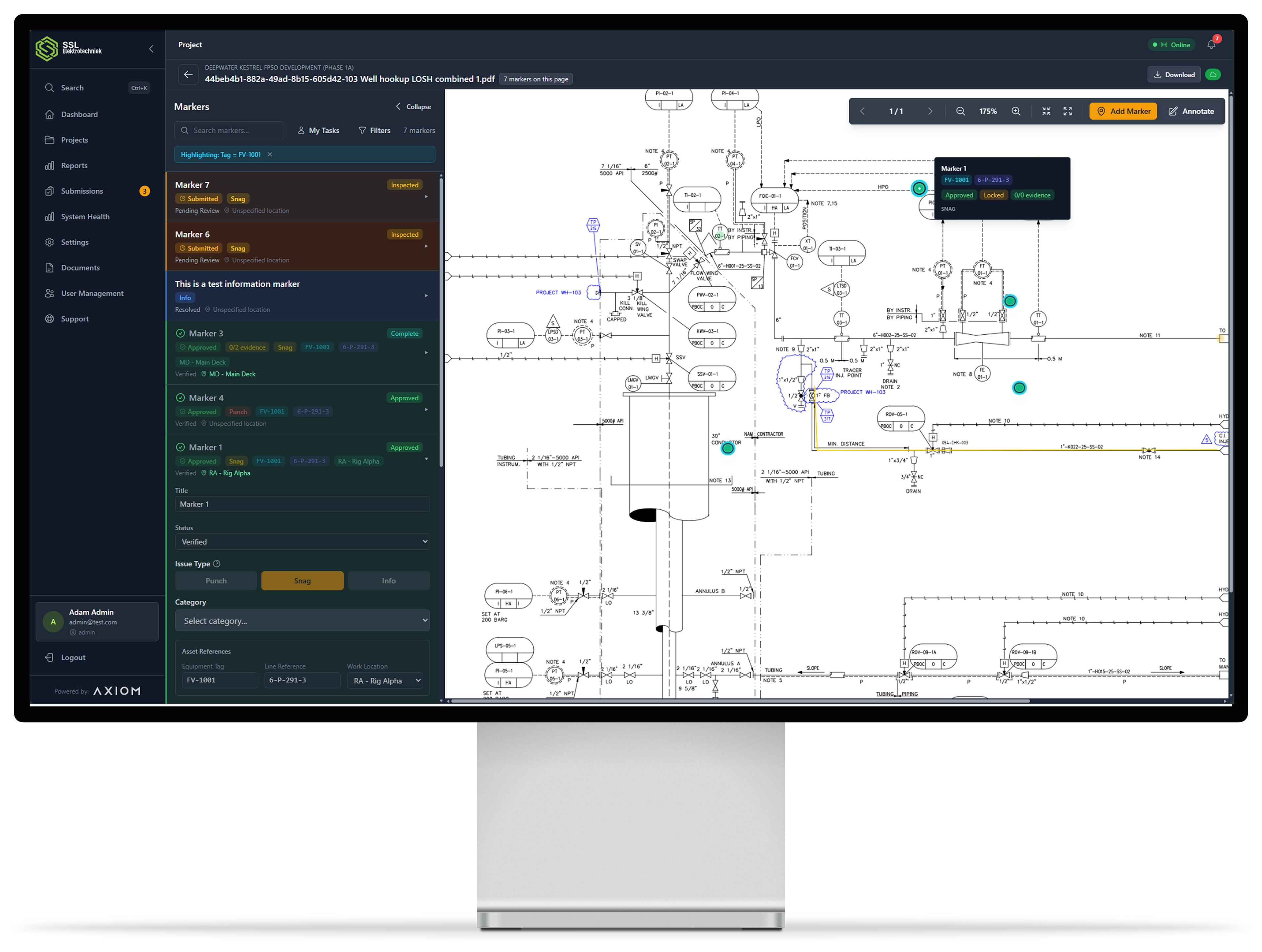 Axiom marker and drawing workflow